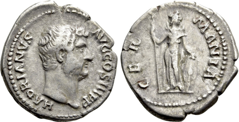 HADRIAN (117-138). Denarius. Rome. "Travel Series" issue. 

Obv: HADRIANVS AVG...