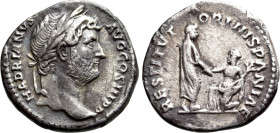 HADRIAN (117-138). Denarius. Rome. "Restitutor" issue