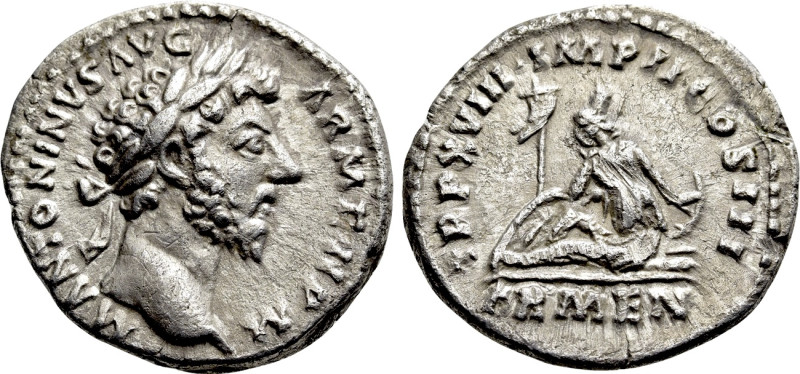 MARCUS AURELIUS (161-180). Denarius. Rome. 

Obv: ANTONINVS AVG ARMEN P M. 
L...