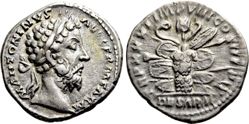 MARCUS AURELIUS (161-180). Denarius. Rome. 

Obv: M ANTONINVS AVG GERM SARM. ...