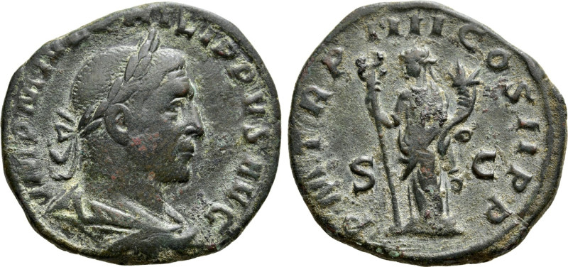 PHILIP I 'THE ARAB' (244–249). Sestertius. Rome. 

Obv: IMP M IVL PHILIPPVS AV...