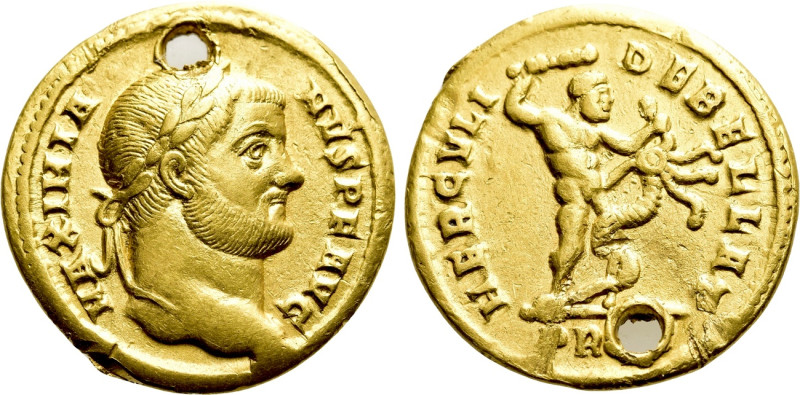 MAXIMIANUS HERCULIUS (First reign, 286-305). GOLD Aureus. Rome. 

Obv: MAXIMIA...