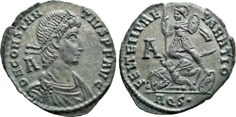 CONSTANTIUS II (337-361). Ae. Aquileia. 

Obv: D N CONSTANTIVS P F AVG. 
Diad...