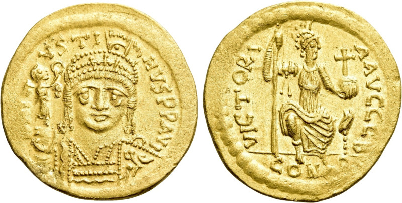 JUSTIN II (565-578). GOLD Solidus. Constantinople.

Obv: D N IVSTINVS P P AVG....