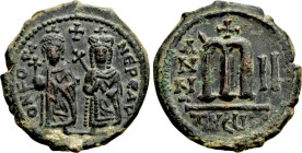 PHOCAS with LEONTIA (602-610). Follis. Theoupolis (Antioch). Dated RY 2 (603/4)