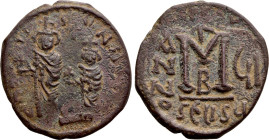 HERACLIUS with HERACLIUS CONSTANTINE (610-641). Follis. Seleucia Isauriae. Dated RY 7 (616/7)