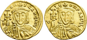 CONSTANTINE V COPRONYMUS with LEO III (741-775). GOLD Solidus. Constantinople