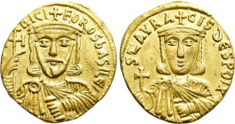 NICEPHORUS I with STAURACIUS (802-811 BC). GOLD Soldius. Constantinople