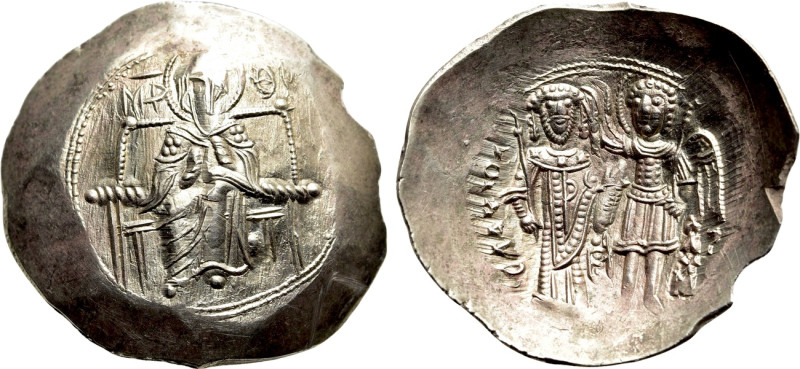 ISAAC II ANGELUS (First reign, 1185-1195). EL Aspron Trachy. Constantinople. 
...