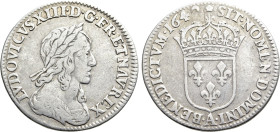 FRANCE. Louis XIII (1610-1643). 1/12 Écu (1642-A). Paris