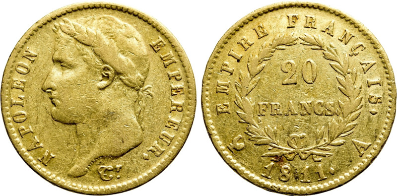 FRANCE. Napoléon I (First reign, 1804-1814). GOLD 20 Francs (1811-A). Paris. 
...