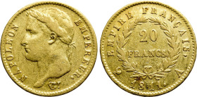 FRANCE. Napoléon I (First reign, 1804-1814). GOLD 20 Francs (1811-A). Paris