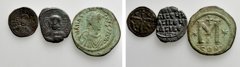 3 Byzantine Coins. 

Obv: .
Rev: .

. 

Condition: See picture.

Weight...