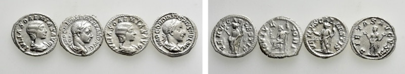 4 Roman Denarii. 

Obv: .
Rev: .

. 

Condition: See picture.

Weight: ...