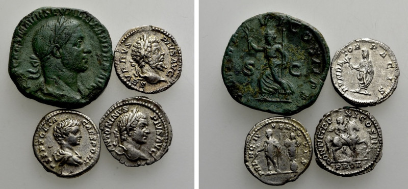 4 Roman Coins. 

Obv: .
Rev: .

. 

Condition: See picture.

Weight: g....