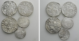 5 Medieval and Modern Coins; Germany, Poland, Netherlands