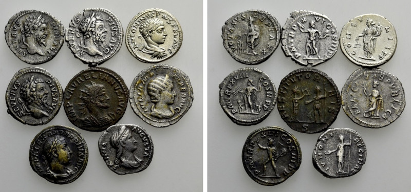 8 Roman Coins. 

Obv: .
Rev: .

. 

Condition: See picture.

Weight: g....