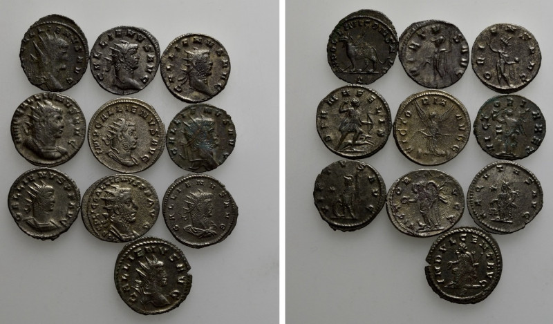 10 Antoniniani of Gallienus. 

Obv: .
Rev: .

. 

Condition: See picture....