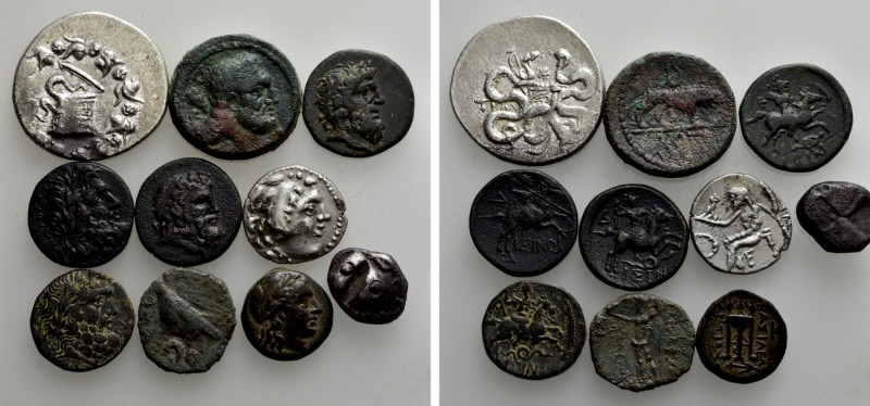 10 Greek Coins. 

Obv: .
Rev: .

. 

Condition: See picture.

Weight: g...