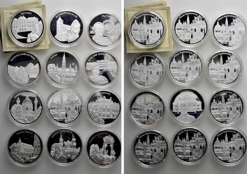 12 Modern Silver Medals (Circa 240 gr. fine). 

Obv: .
Rev: .

. 

Condit...