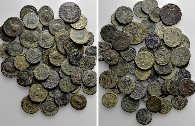 Circa 50 Roman Coins. 

Obv: .
Rev: .

. 

Condition: See picture.

Wei...