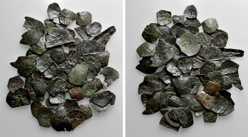 Circa 63 Late Byzantine Coins. 

Obv: .
Rev: .

. 

Condition: See pictur...