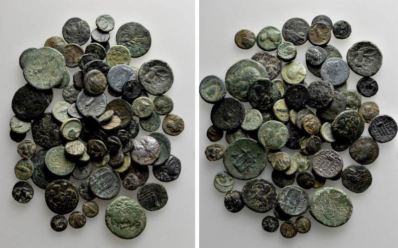 Circa 65 Greek Coins. 

Obv: .
Rev: .

. 

Condition: See picture.

Wei...