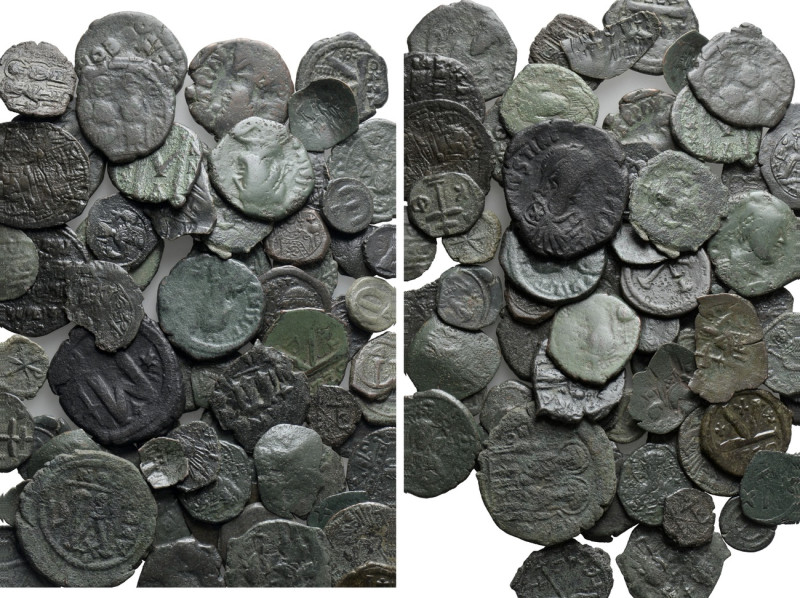 Circa 70 Byzantine Coins. 

Obv: .
Rev: .

. 

Condition: See picture.
...