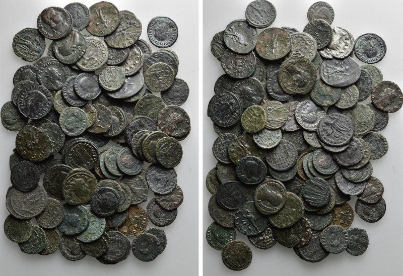 Circa 100 Late Roman Coins. 

Obv: .
Rev: .

. 

Condition: See picture....