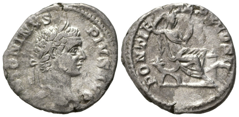 Impero Romano. Caracalla (198-217). Roma. Denario R/la Sicurezza seduta. Ag (2,8...