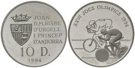 ANDORRA. 10 Diners 1994. Ag. KM95. Proof