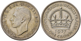 AUSTRALIA. Giorgio VI. Crown 1937. Ag. SPL+