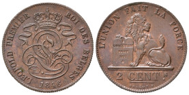 BELGIO. Leopoldo I. 2 centimes 1846. KM#4.2. FDC