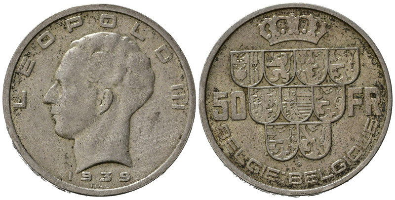 BELGIO. 50 Francs 1939. Ag. BB