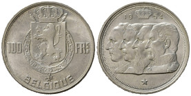 BELGIO. 100 Francs 1954. Ag. qFDC