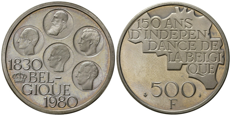 BELGIO. 500 Francs 1980. Ag. FDC