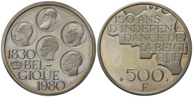 BELGIO. 500 Francs 1980. Ag. FDC