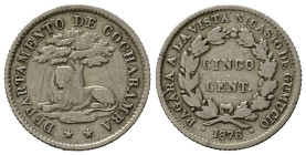 BOLIVIA. Cochabamba. Token da 5 centavos 1876. Ni. Raro. MB