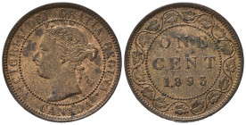CANADA. Victoria. 1 Cent 1893. Cu. Km 7. qFDC