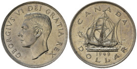 CANADA. Giorgio VI. Dollaro 1949. Ag. KM47. qFDC
