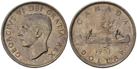 CANADA. Giorgio VI. Dollaro 1951. Ag. qFDC