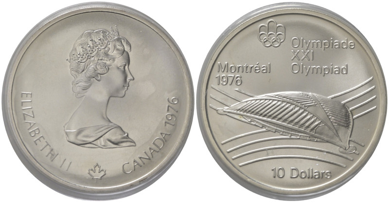 CANADA. Elisabetta II. 10 Dollars 1976 Olimpiadi di Montreal. Ag. FDC