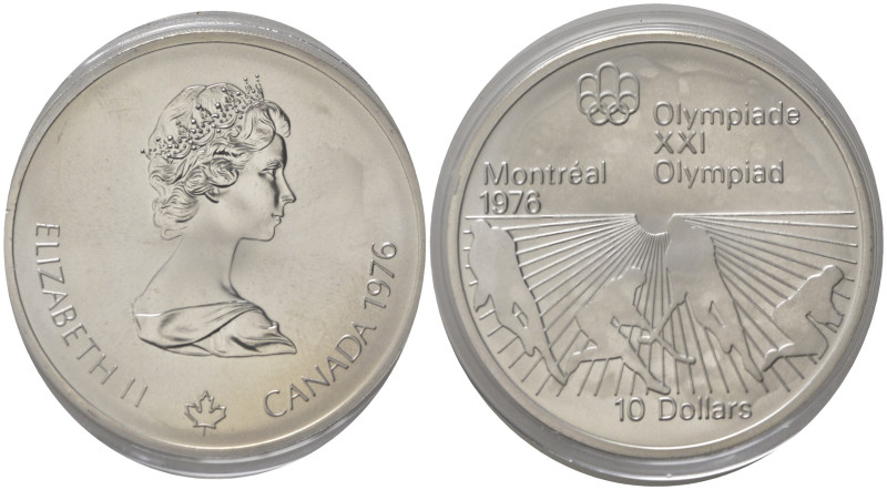 CANADA. Elisabetta II. 10 Dollars 1976 Olimpiadi di Montreal. Ag. FDC