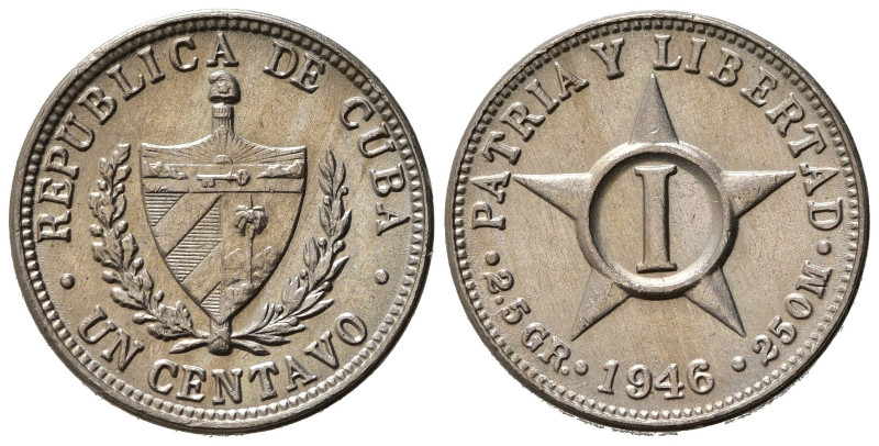 CUBA. 1 Centavo 1946. Ni. KM#9.2. Ni. qFDC