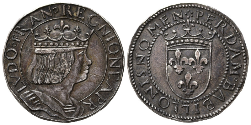 FRANCIA. III Repubblica. Essai del ducato oro di Luigi XII (XIX sec.). Ag (6,50 ...