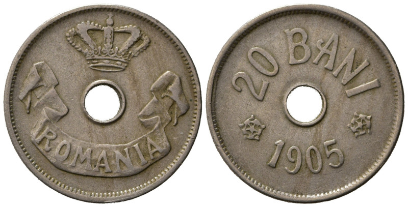 ROMANIA. Carol I. 20 bani 1905. Ni. KM33. BB