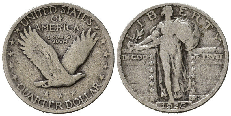 STATI UNITI. 1/4 dollar 1926 "Standing liberty". KM145. Ag. MB