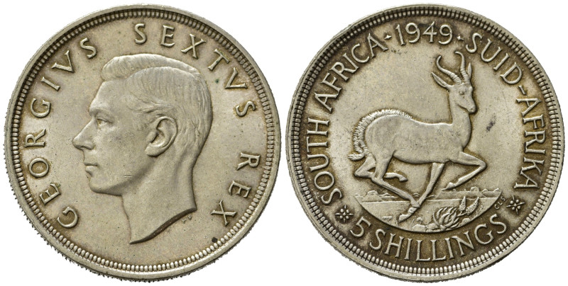 SUD AFRICA. 5 shillings 1949. KM 40.1. Ag. Spl