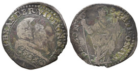 BOLOGNA. Stato Ponticio. Alessandro VII (1655-1667). Muraiola da 2 bolognini. Mi 1,46 g. MIR 1879/1; Munt. 72. RR. MB