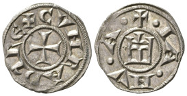 GENOVA. REPUBBLICA (1139-1339). Denaro Ag (0,82 g). D/ Castello. R/ Croce. MIR 16. SPL